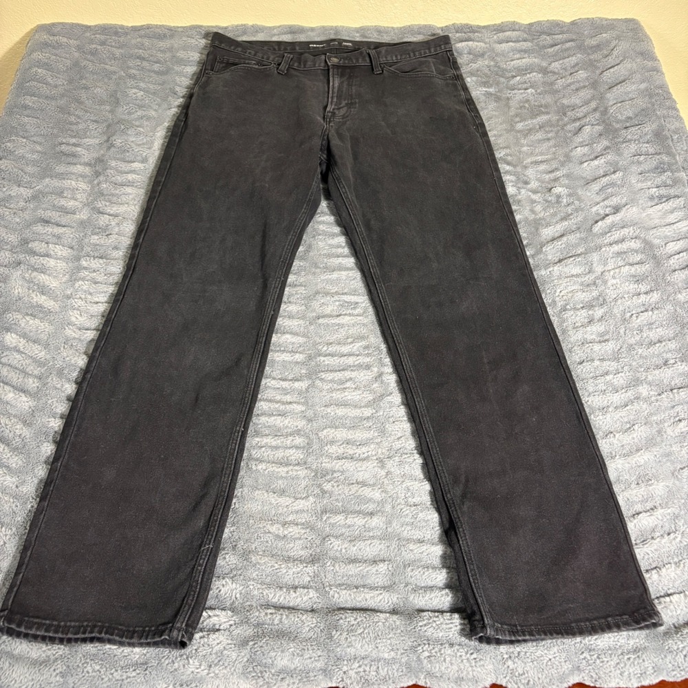Old Navy Mens Loose Built-In Flex Jeans 36x34 Faded Black Stretch Denim Pants
